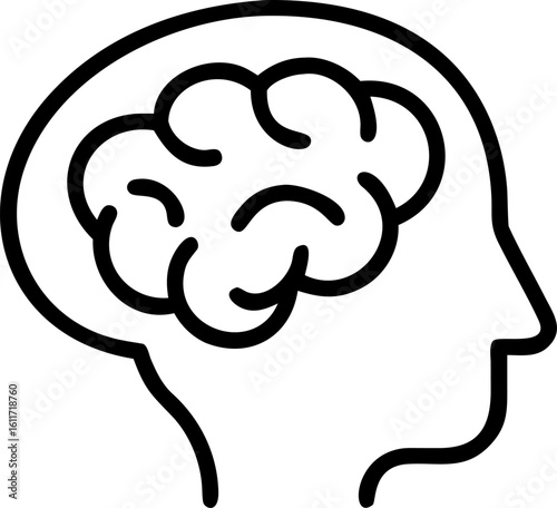 dementia vector icon on white or transparent background. brain Stroke icon collections. Editable Stroke icon collection Outline icon.