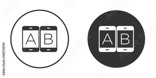 A B testing icon for web, mobile and infographics.