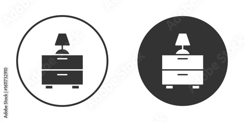 Bedside table icon for web, mobile and infographics.