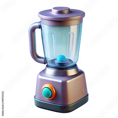 3d retro blender with teal accents isolated on transparent background