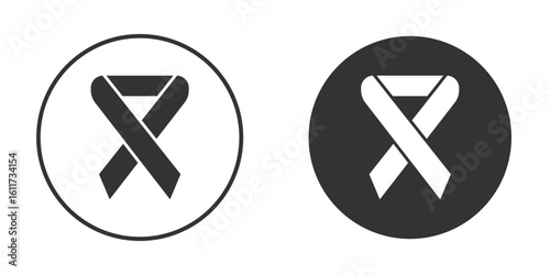 Cancer ribbon icon for web, mobile and infographics.