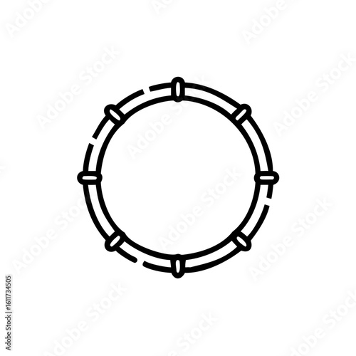 Outline circular bamboo frame with connecting segments circle