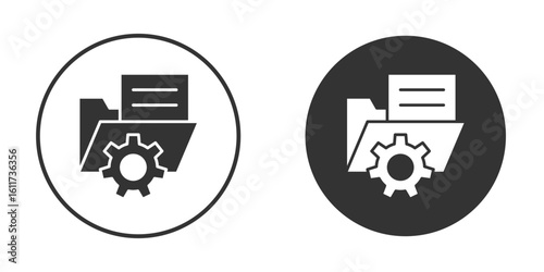 Data management icon for web, mobile and infographics.