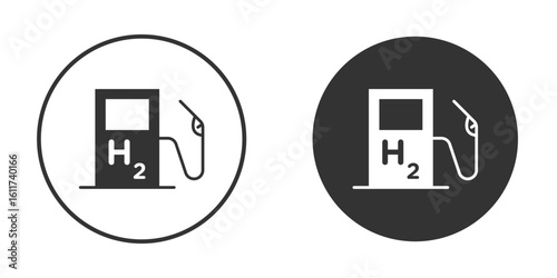 hydrogen fuel pump icon for web, mobile and infographics.