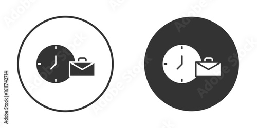 Office time icon for web, mobile and infographics.