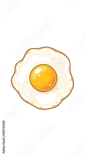 A perfectly fried egg with a golden yellow yolk and crispy edges