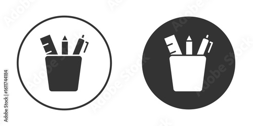 Pencil holder icon for web, mobile and infographics.