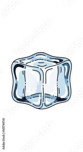 Crystal clear ice cube for cold beverages and refreshing drinks preparation