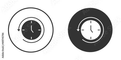 Rewind time icon for web, mobile and infographics.