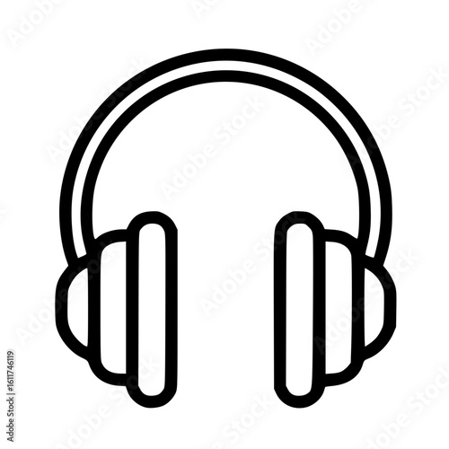Vector icon of headphones representing music enjoyment and audio