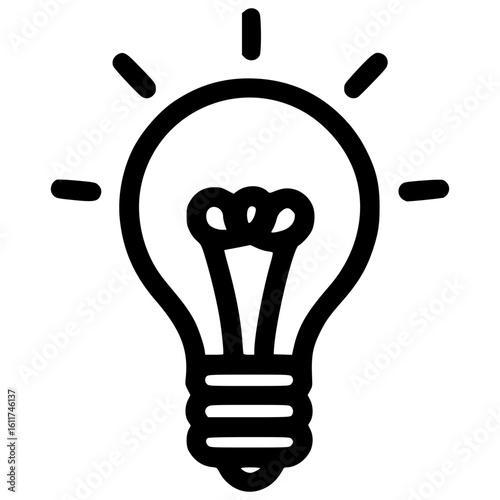 Light bulb icon vector design for creative concepts and ideas