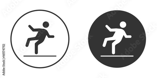 Slippery floor icon for web, mobile and infographics.