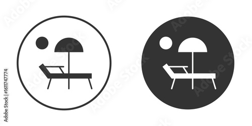 Sun bed icon for web, mobile and infographics.