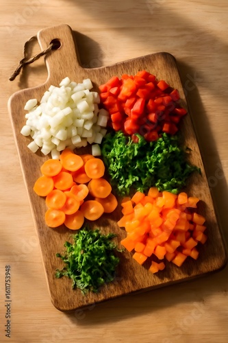 fresh vegetables on a wooden table