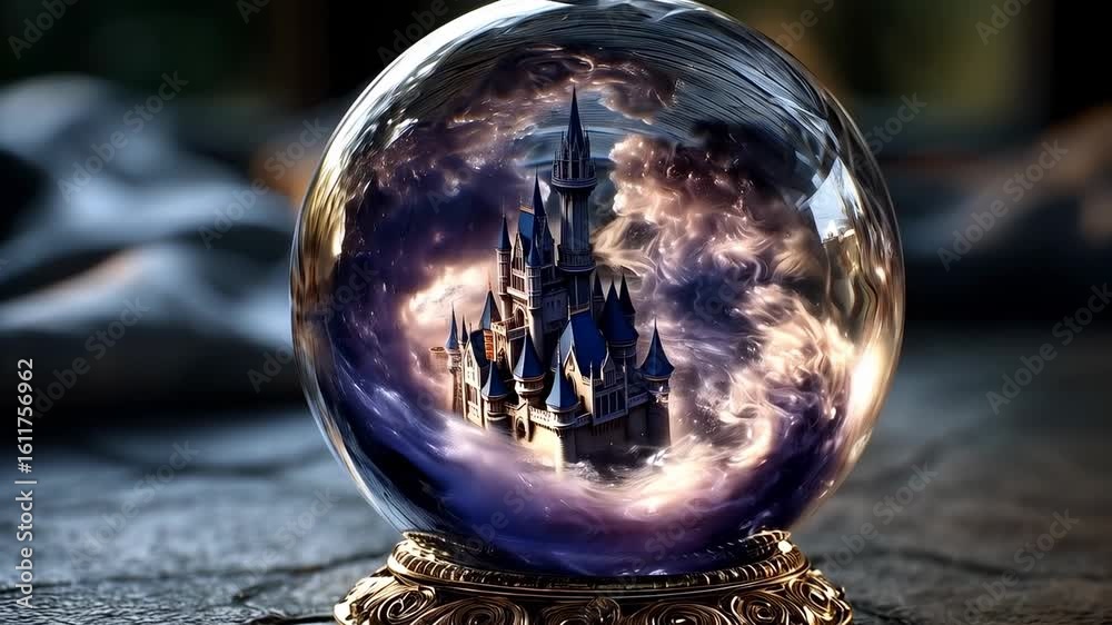 custom made wallpaper toronto digitalMystical Castle Inside a Crystal Sphere
