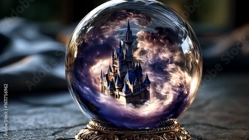 Wallpaper Mural Mystical Castle Inside a Crystal Sphere Torontodigital.ca