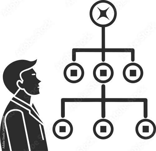 Modern flat vector icon Organizational chart