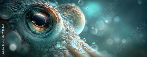 macro cinematic portrait of luminous octopus with surreal skin textures, pro-grade light shaping and lens work to bring out 3D depth and UV tone