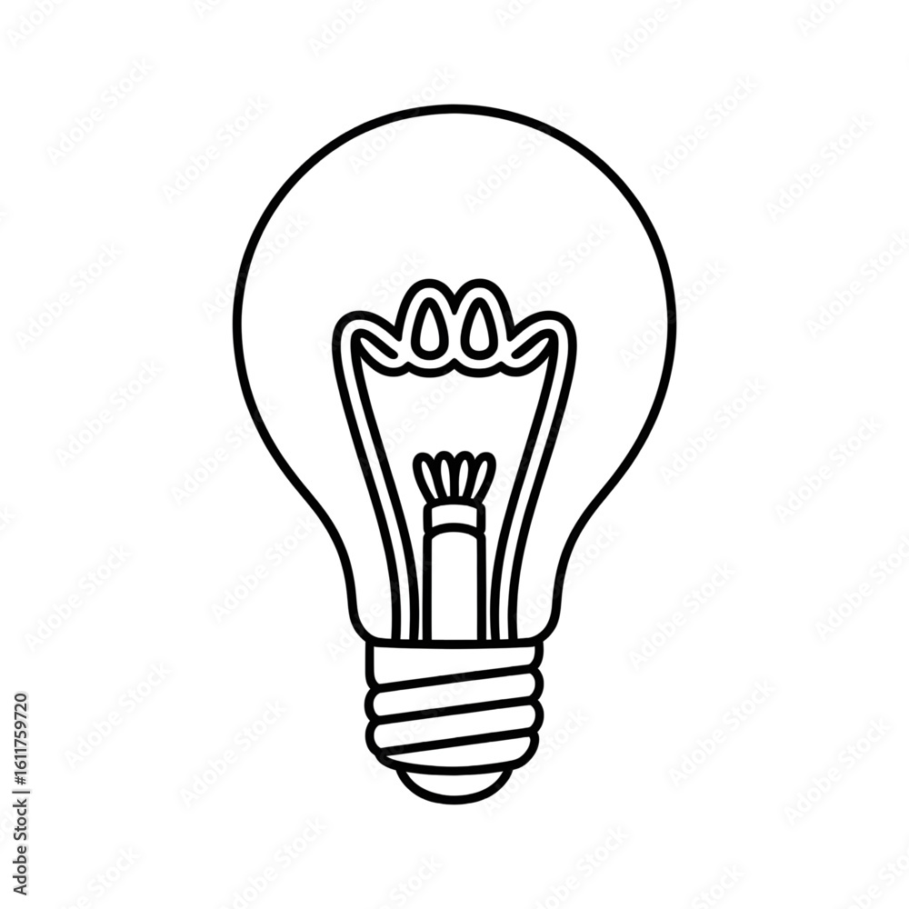 Naklejka premium light bulb vector illustration coloring page