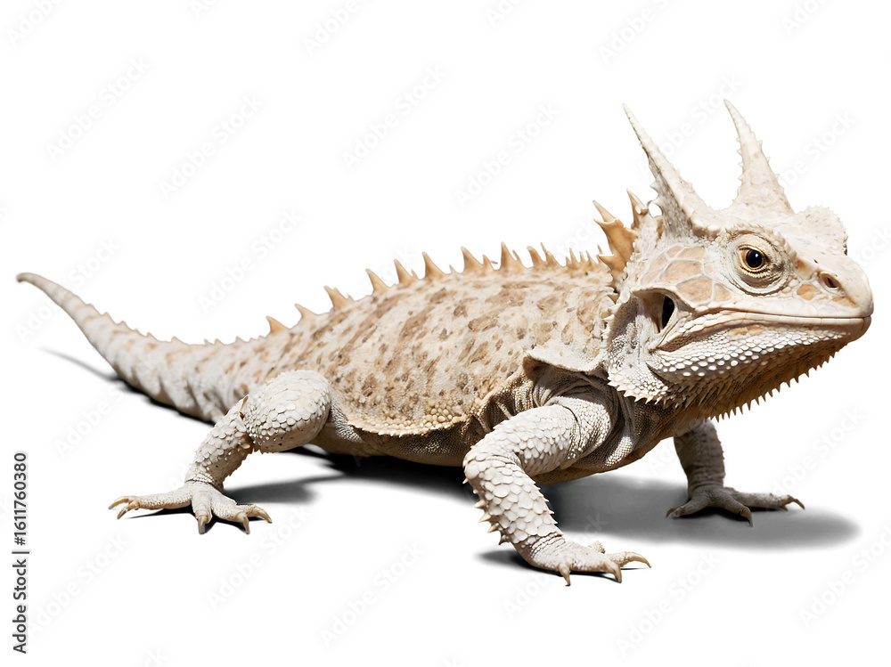 Fototapeta premium 3d illustration of a horned lizard isolated on transparent background