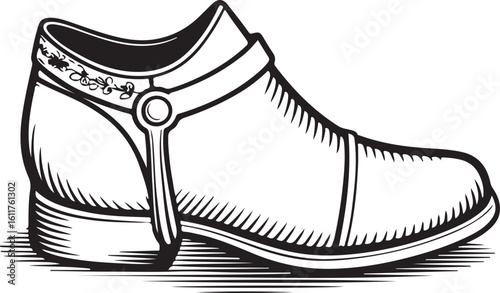 Equestrian Boot Spur Outline – Minimal Vector Riding Gear Illustration