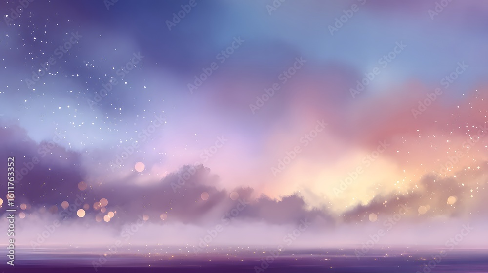 Fototapeta premium Colorful, dreamy sky scene with soft, diffused light.