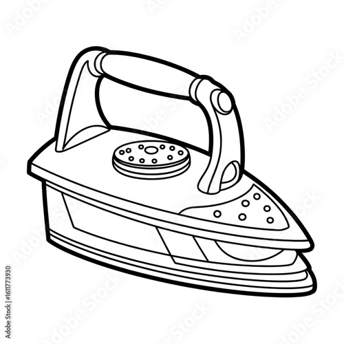 iron isolated on white background coloring page 