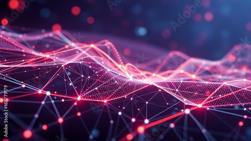 Cyber Big Data Flow and Blockchain Network Stream – 3D Illustration of AI Technology and Neural Digital Communication (AI Generated)