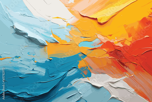 Vibrant watercolor splashes explode across the canvas, a dynamic symphony of colorful abstract expression. vector and illustration 