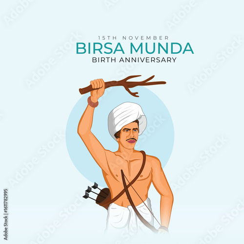 Birsa munda illustration vector