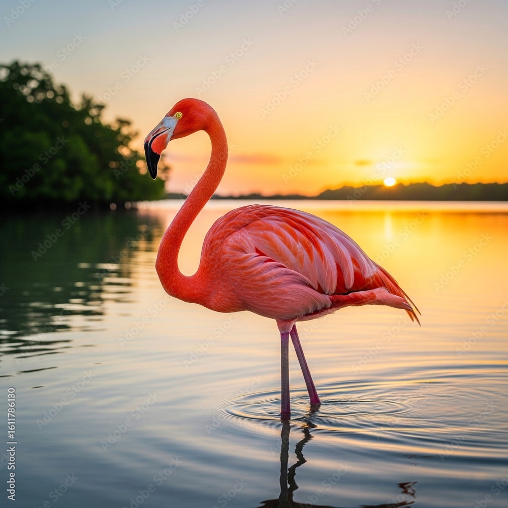 Fototapeta premium flamingo in the water
