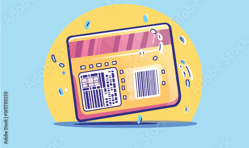 Secure payment with vibrant credit card design for modern digital transactions and online shopping solutions