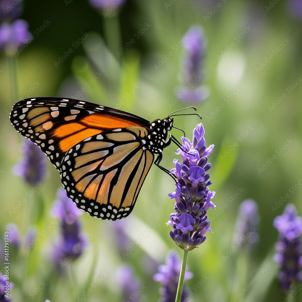 Naklejka premium butterfly on flower
