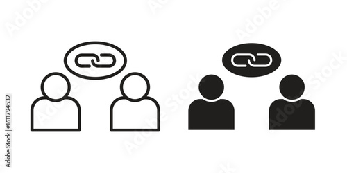 Affiliate link icon logo set. thin line concept simple icon or design element