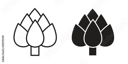 Artichoke icon logo set. thin line concept simple icon or design element