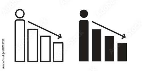 Attrition icon logo set. thin line concept simple icon or design element