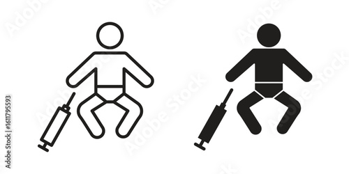 Baby Vaccination icon logo set. thin line concept simple icon or design element