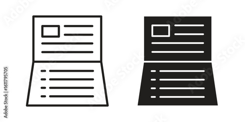 Bankbook icon logo set. thin line concept simple icon or design element