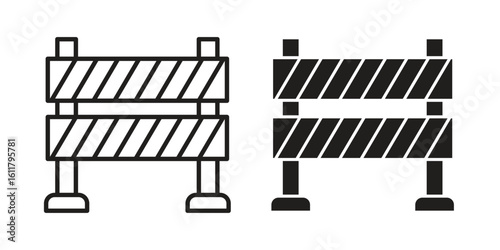 Barrier icon logo set. thin line concept simple icon or design element
