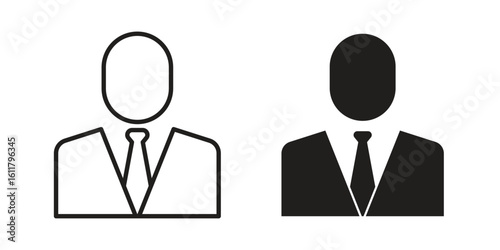 Businessman icon logo set. thin line concept simple icon or design element