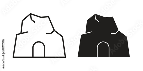 cave icon logo set. thin line concept simple icon or design element