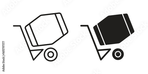 cement mixers icon logo set. thin line concept simple icon or design element