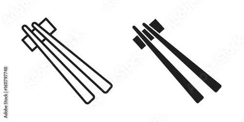 Chopsticks icon logo set. thin line concept simple icon or design element