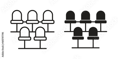 Cinema seat icon logo set. thin line concept simple icon or design element