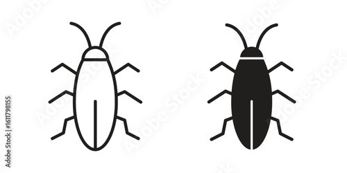 Cockroach icon logo set. thin line concept simple icon or design element