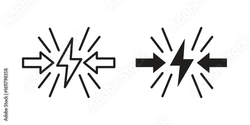 Conflict icon logo set. thin line concept simple icon or design element