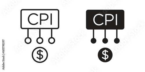 Consumer prices index icon logo set. thin line concept simple icon or design element