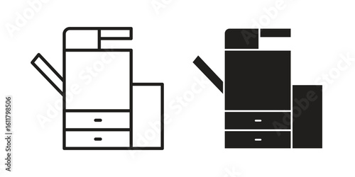Copier icon logo set. thin line concept simple icon or design element