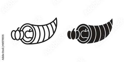 Cornucopia icon logo set. thin line concept simple icon or design element