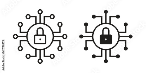 Cyber security icon logo set. thin line concept simple icon or design element